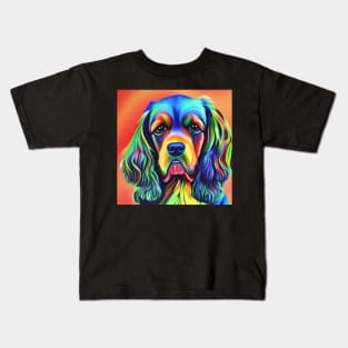 Cocker Spaniel Dog Rainbow Painting Kids T-Shirt